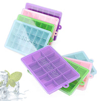 Wholesale Creative Baby Food Supplement Grid 15/24-Cavity Silicone Ice Cube Tray with Lid Square DIY Ice Block Mold