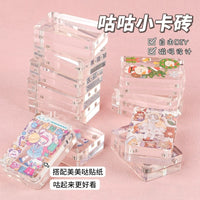 Mini Transparent Acrylic DIY Guka Card Holder Set with Stickers and Quicksand