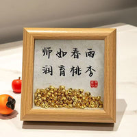 Teacher Appreciation Photo Frame Desk Ornament with Calligraphy Blessing