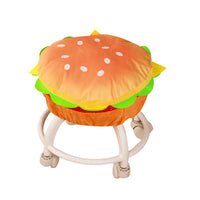 Round Burger Universal Wheel Stool Silent Roller Stool for Home Grouting Small Chair with Wheels Shoe Changing Stool