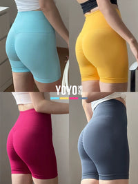 Women's High-Waist Yoga Shorts with Butt Lift Effect - Compression Fitness Shorts for Summer Workouts