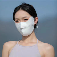 UV Protection Face Mask for Summer, Breathable Ice Silk Full Face Sunshade with Eye Protection