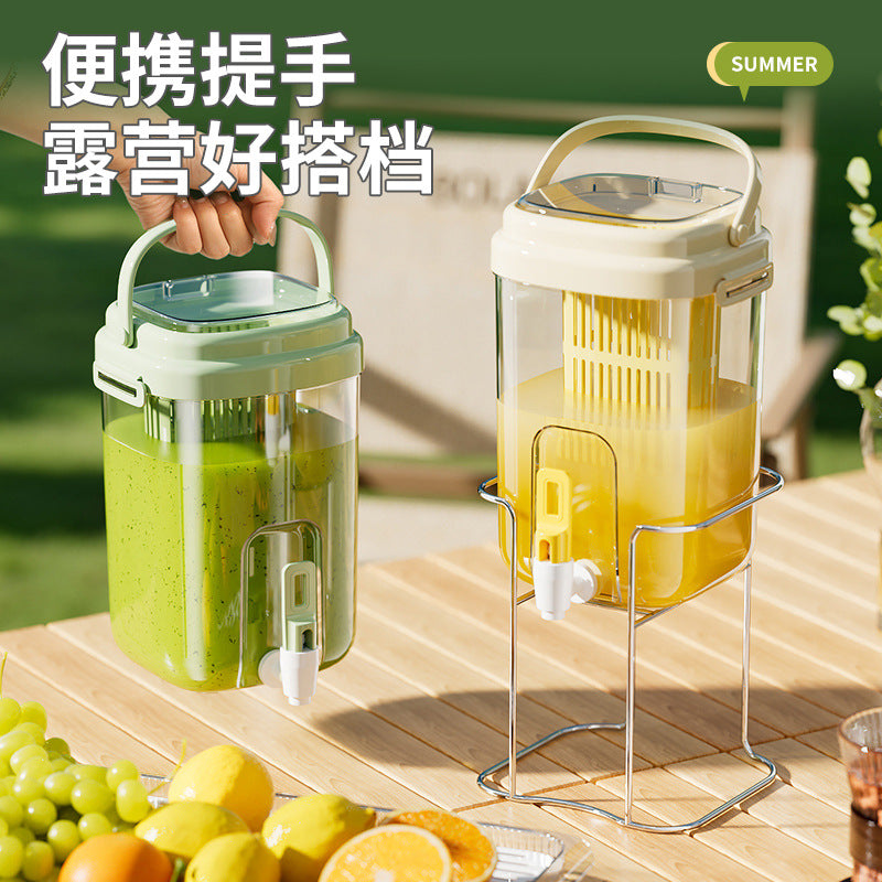 Luxury Heat-Resistant Cold Water Pitcher with Faucet for Refrigerator, Fruit Tea, and Beverages
