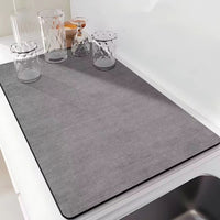 Diatomaceous Earth Kitchen Drain Mat for Countertops, Absorbent and Quick-Drying Dish Drying Mat, Heat-Resistant Coaster