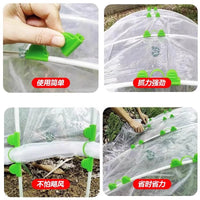 Greenhouse Film Clips for Fiberglass Rods, Windproof Plastic Clamps for Mini Tunnels