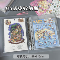 A5/A6 Large Capacity Sticker Album with 3-Hole Loose-Leaf Pages for Scrapbooking