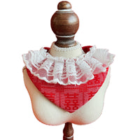 Pet Wedding Bandana Collar with Lace and Double Happiness Character for Cats and Dogs