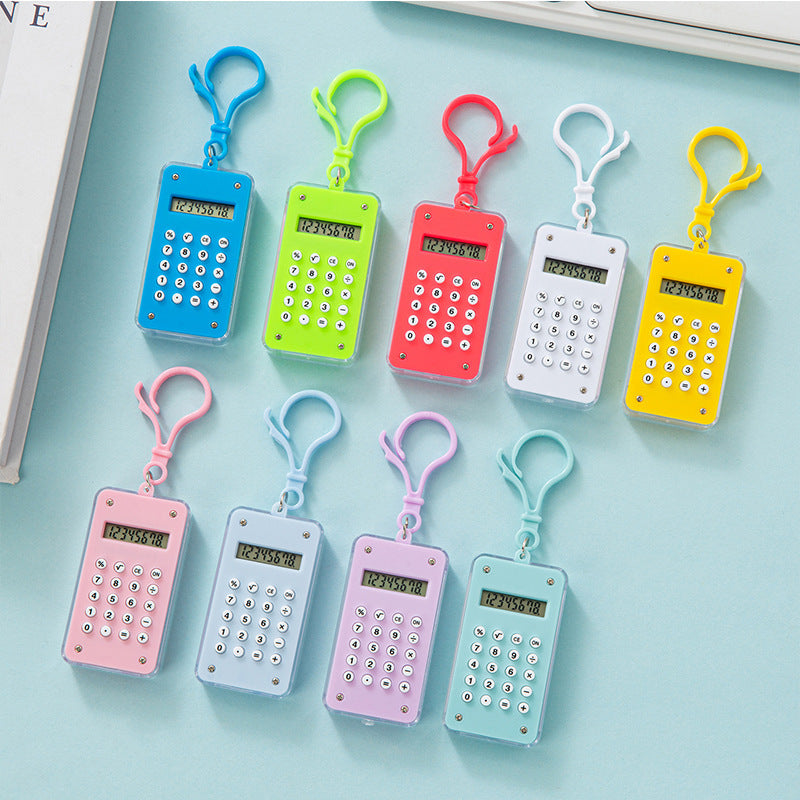 Mini Labyrinth Calculator Keychain, Portable Macaron Color Pocket Calculator