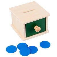 Montessori Wooden Coin Box and Ball Drop Game for Toddlers, Early Education Hand-Eye Coordination Toy