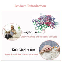 Star Stitch Markers for Knitting and Crocheting, Enamel Coated Metal Stitch Holders
