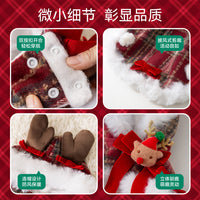 Christmas Plaid Pet Cloak with Leash Ring - Warm Winter Cat & Dog Apparel