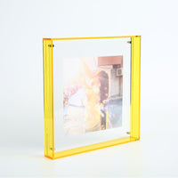 Acrylic Magnetic Photo Frame Double-Sided Transparent Display for Tabletop or Wall Mounting