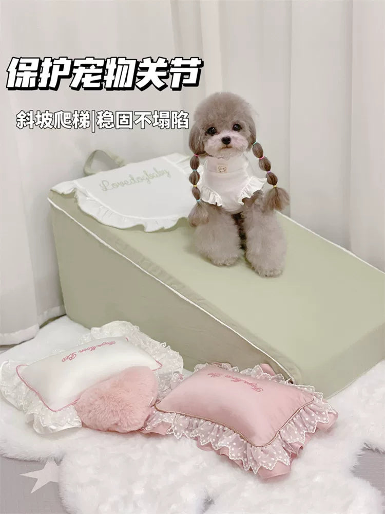 Glutinous Rice Pet Stairs Steps for Small Dogs and Cats, Bedside Ramp Ladder for Easy Access to Beds and Sofas