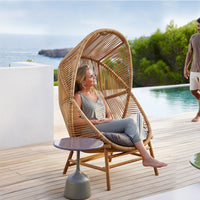 Outdoor Wicker Hanging Basket Chair for Patio Garden Villa Hotel