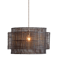 Bamboo Woven Barrel Pendant Light for Dining Room, Hot Pot Restaurant, or Teahouse