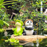 Cute Panda Fishing Ornament for Aquarium, Fish Pond, or Garden Decor