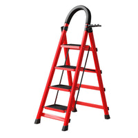 Foldable Carbon Steel A-Frame Ladder, Portable Multi-functional Telescopic Step Stool for Home and Indoor Use
