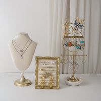 Vintage Velvet Jewelry Display Stand for Necklaces and Earrings