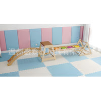 Kids Indoor Climbing Frame and Slide Set for Early Education and Sensory Training