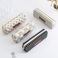 Minimalist Geometric Pattern Pencil Case for Students, Customizable Storage Pouch