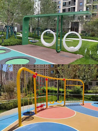 Kids Outdoor Large Swing and Slide Combination Set with Thickened Steel Pipe for Yard Park