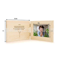 Solid Wood Photo Frame with Hollow 3D Design for Tabletop Display, Simple Wooden Picture Album Frame for Wedding Photos, Mother's Day Gift