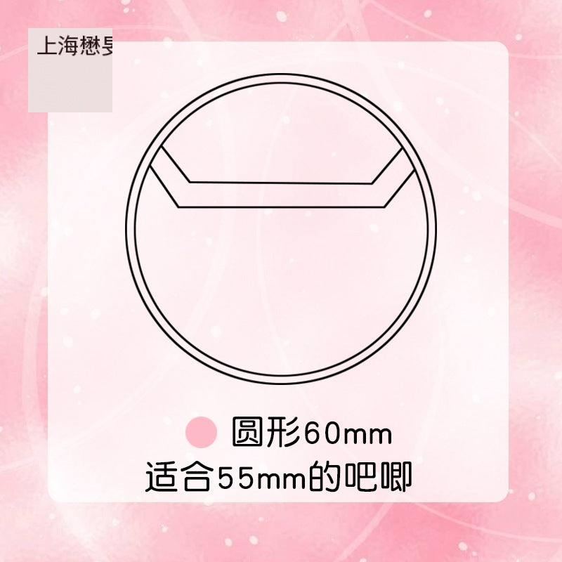 60/63mm Clear Round Heart Self-Adhesive Bags for Anime Badge Pin Brooch Pendant Storage & Protection