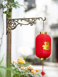 Cast Iron Wall-Mounted Plant Hanger Bracket for Garden & Patio Decor, Lantern Hook