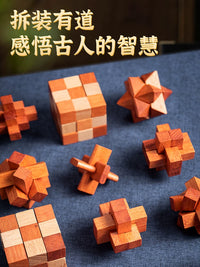 Luban Lock Kongming Lock Brain Teaser Puzzle Set for Kids and Students