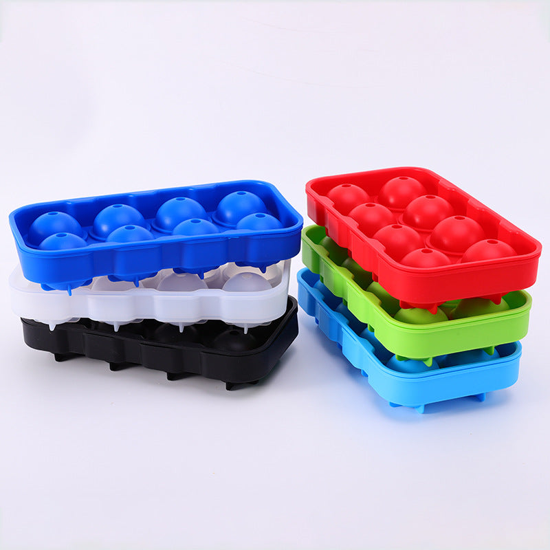 Silicone 8-Cavity Ice Ball Maker with Funnel for Whiskey Cocktails