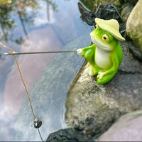 Resin Frog Garden Statues for Outdoor Patio Pond Decor
