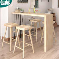 Solid Wood Home Bar Table Dining Table Combo Living Room Partition Small Apartment Wall-leaning High Table