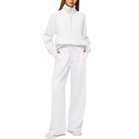 Women's Oversized Half-Zip Sweatshirt & Wide-Leg Sweatpants 2-Piece Set
