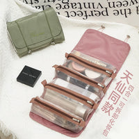 Large Capacity Foldable Travel Cosmetic Bag with Compartments