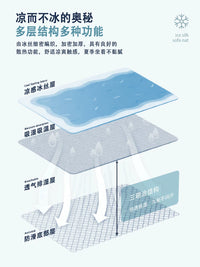 Cartoon Ice Silk Cooling Seat Cushion for Office and Home, Breathable and Comfortable