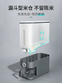 Thickened Rice Dispenser with Measuring Cup, Moisture-proof and Insect-proof, 10kg Capacity