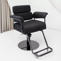 Modern Hydraulic Reclining Barber Chair for Salon Styling, Cutting, and Perming