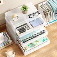 Stackable Drawer Storage Box for A4 Documents and Office Supplies, Japanese Style