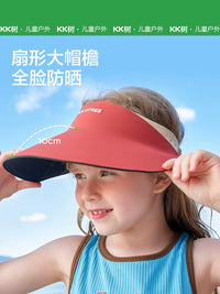 KK Tree Kids' UV Protection Sun Visor Hat for Boys and Girls, Outdoor Empty Top Sun Hat with Wide Brim