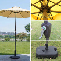 Outdoor Patio Umbrella with Crank, Commercial Grade Sunshade for Garden, Deck, Pool, and Yard