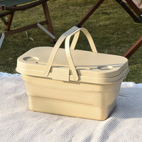 Foldable Outdoor Picnic Basket Car Trunk Storage Bin Portable Large Capacity Handheld Organizer
