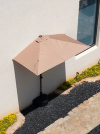 Half Patio Umbrella with Adjustable Height for Balcony Garden, Wall-Mounted Outdoor Sun Shade
