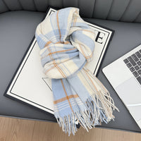 2025 New Korean Style Plaid Scarf for Autumn/Winter, Warm Neck Wrap for Students and Couples
