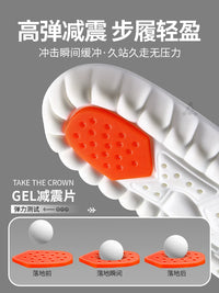 Men's Soft Work Shoe Insoles - Anti-Fatigue, Pain Relief, Thickened, Sweat-Absorbent, Odor-Resistant, Shock-Absorbing Air Cushion