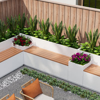 Stainless Steel Planter Box Bench Galvanized Iron Commercial Street Plaza Courtyard Balcony Planting Trough Garden Decoration