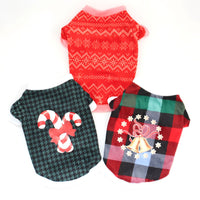 Christmas Pet Fleece Sweatshirt with White Fur Trim for Dogs