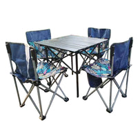 Portable Carbon Steel Folding Camping Table and Chair Set for Outdoor Picnic and RV Travel