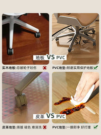 PVC Chair Mat for Hard Floors - Transparent Printed Floor Protector for Office and Study Chairs