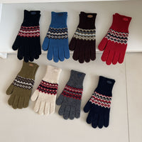 Winter Jacquard Knit Touchscreen Gloves for Men and Women, Thickened Fleece Lined Warm Cold Weather Gloves