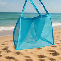 Mesh Shoulder Bag Large Capacity Lightweight Shopping Tote Beach Toy Storage Bag